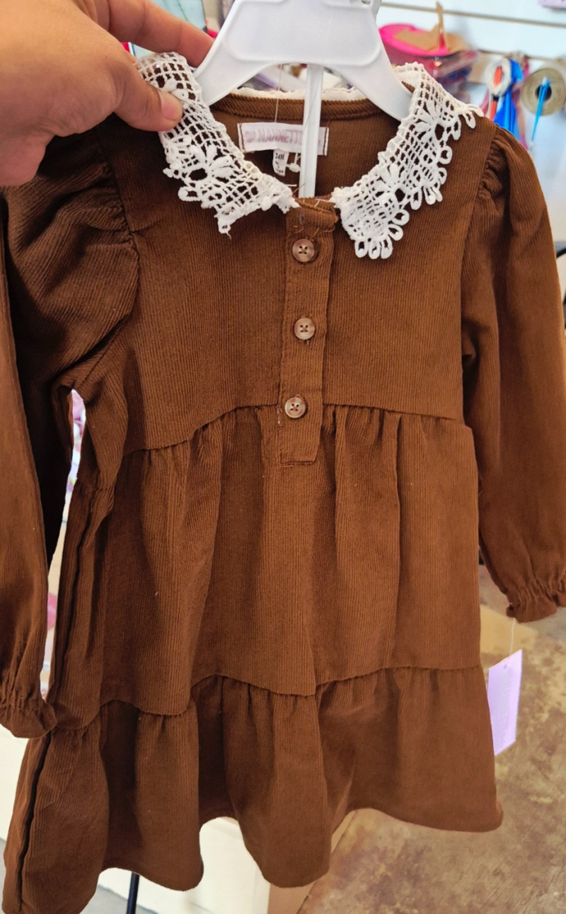 Vestido cafe pana
