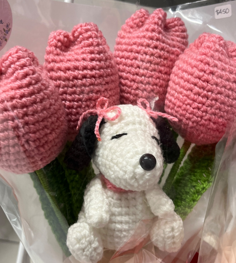 Ramo de tulipanes con snoopy